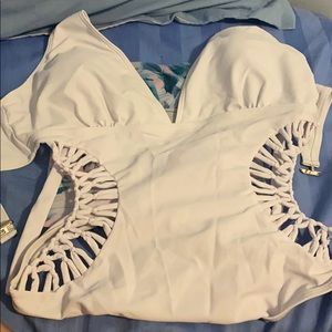 White Monokini Bathing Suit !!!